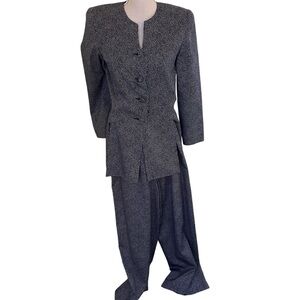 Carolina Herrera Vintage Cotton Black with White Dots Pantsuit 6